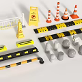 Essential Road Traffic Facilities Including Traffic Cones Warning Barriers Speed Bumps Bollards And Reflective Strips