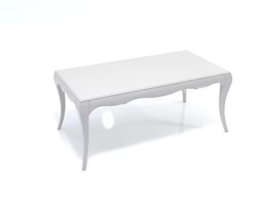 White Modern Coffee Table With Elegant Legs And Sleek Minimalist Design 3d model