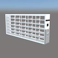 Modern White Storage Cabinet Rack With Multiple Grid Compartments And Control Panel Lock