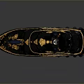 Luxury Black And Gold Decorative Yacht With MAYA Name And Elegant Details