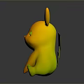 Pikachu Yellow Game Character With Black Tipped Ears Red Cheeks Sitting On Reflective Surface