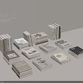 Stacked Books And Magazines With Various Minimalist Designs And Stylish Covers