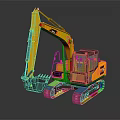 Yellow Tracked Excavator With Cab And Front Bucket For Construction Use