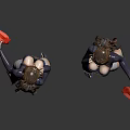 Female Character 3D Model With Black Top White Pants Red Gloves Leg Straps High Heels