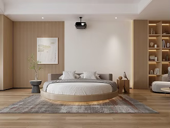 Modern Room Round Bed Hotel Room 3d model