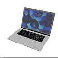 Two Modern Laptops with Blue Abstract Screen Patterns 1035 Display and Silver Body 3d model