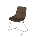 Modern Gray Leisure Chair With Sleek Leather Upholstery And Chrome Metal Frame