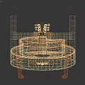 Natural And Dark Wood Acoustic Guitars On Wooden Stands For Musical Display Setup