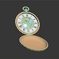 Elegant Open Copper Colored Pocket Watch With Roman Numeral Dial And Mechanical Design