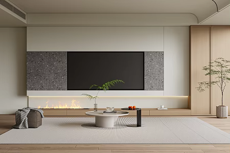 TV background wall TV ornaments 3d model