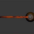 Orange Frame Hacksaw with Wooden Handle and Metal Blade for Cutting Work