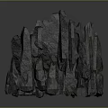 Dark Rock like Scenic Structure With Angular Edges And Irregular Texture 3d model