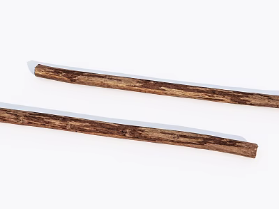 Stone Wood Brown Textured Pieces With Natural Surface On White Background 3d model
