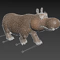 Cute Cartoon 3D Hippo Character Model With Stylized Design And Friendly Expression 3d model