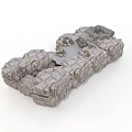 Modern Gray Stone Structure With Irregular Blocks Natural Texture 3D Rendered