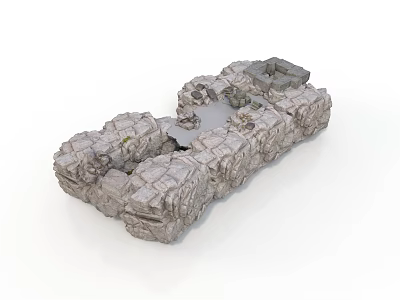 Modern Gray Stone Structure With Irregular Blocks Natural Texture 3D Rendered 3d model