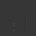 Black Metal Curved Pipes Mechanical Equipment With Tubular Design And Industrial Build