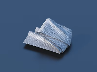Soft Light Colored Folded Towel With Dotted Pattern On Blue Background 3d model