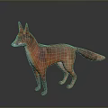 Realistic Red Fox Standing With Detailed Fur And Long Tail