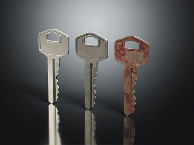 Modern Key Door Key Golden Key model