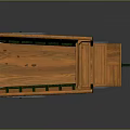 Vintage Wooden Wagon With Green Accents Spoked Wheels And Classic Structure