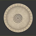 Multi Tiered Circular Stone Fountain With Decorative Carved Base And Ornate Design