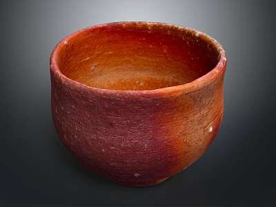 Handcrafted Ceramic Bowl With Reddish Brown Glaze And Textured Surface 3d model