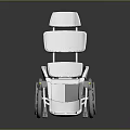 White Modern Wheelchair Structure With Comfortable Seat Backrest Armrests And Wheels 3d model