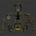 Sci Fi Mechanical Spider Character With Military Design Multi Legged Structure And Weapon 3d model