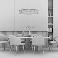 Modern Dining Table and Chair Combination 3d model