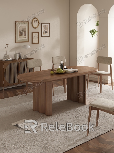 Middle Ancient Style Restaurant Solid Wood Dining Table and Chair Solid Wood Dining Chair Combination model