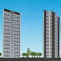 Modern Residential Building Simple High-rise Residential Building 3d model