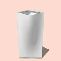 Modern trash can simple metal shaped creative 3d model
