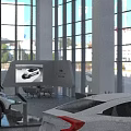 GENESIS 4S Store Modern Showroom With E:N Series Vehicles On 3d model