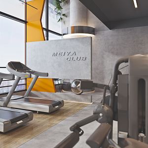 Private Fitness Club Modern Gym 3d model