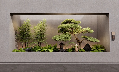 New Chinese style courtyard landscape sketch 3d model