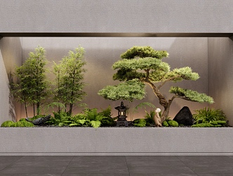 New Chinese style courtyard landscape sketch 3d model