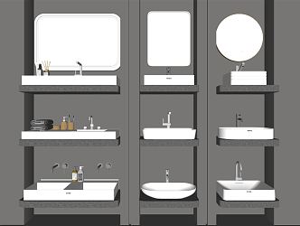 Modern wash basin indoor wash basin combination 3d model