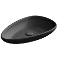 White Oval Ceramic Wash Basin with Three Colored Control Buttons and Sleek Design 3d model