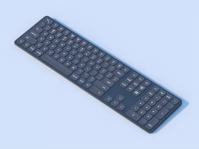 Dark Color Wireless Keyboard With Standard Layout And Numeric Keypad For Daily Use 3d model