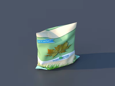 Display Shelf With 100 Natural Eco Friendly Green Package Featuring Maple Leaf And Grass Design 3d model