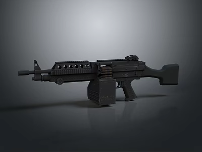 Military Style Modern Tactical Black Rifle With Scope Magazine Barrel And Grip Design 3d model