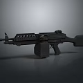 Military Style Modern Tactical Black Rifle With Scope Magazine Barrel And Grip Design