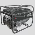 Portable Gas Powered Generator With Black Metal Frame And Silver Engine Component 3d model