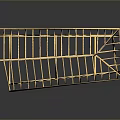 Golden Building Truss Framework With Cross Support Beams And Structure Design 3d model