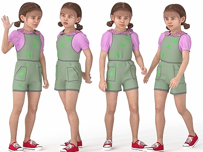 Modern Other Girls Kids Play Cute Casual 3d model