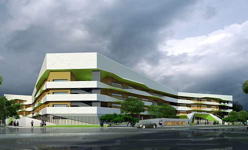 Modern School Ningbo Yongjiang Experimental School International 3d model