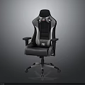 Ergonomic Black Gray Gaming Chair With High Back And Adjustable Armrests