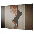 Modern Background Wall Design With Wavy Wood Grain And Mixed Materials 3d model