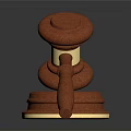 Classic Wooden Gavel Household Essential With Golden Accent And Stable Base Design